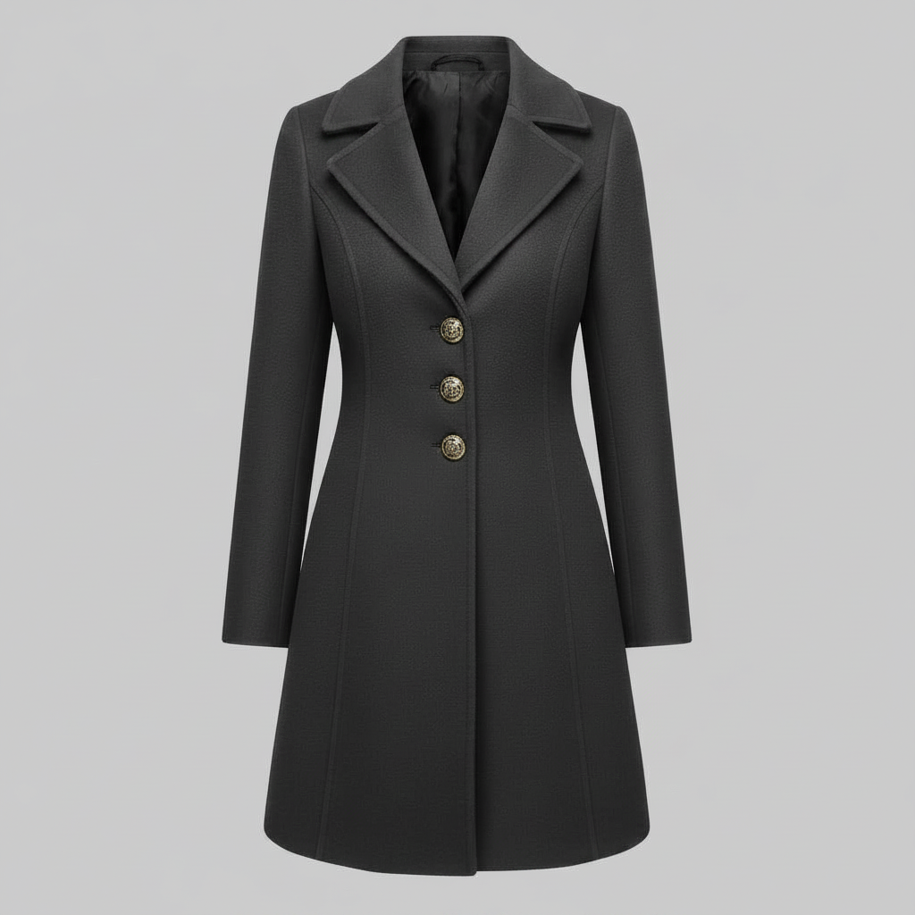 Elegant Wool Coat for Women | Winter Outerwear with Buttons