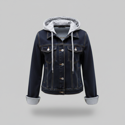 Denim Jacket with Removable Hood | Women's Casual Jacket