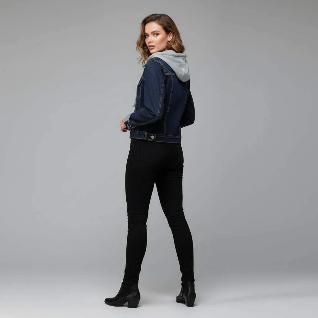 Denim Jacket with Removable Hood | Women's Casual Jacket