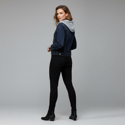 Denim Jacket with Removable Hood | Women's Casual Jacket