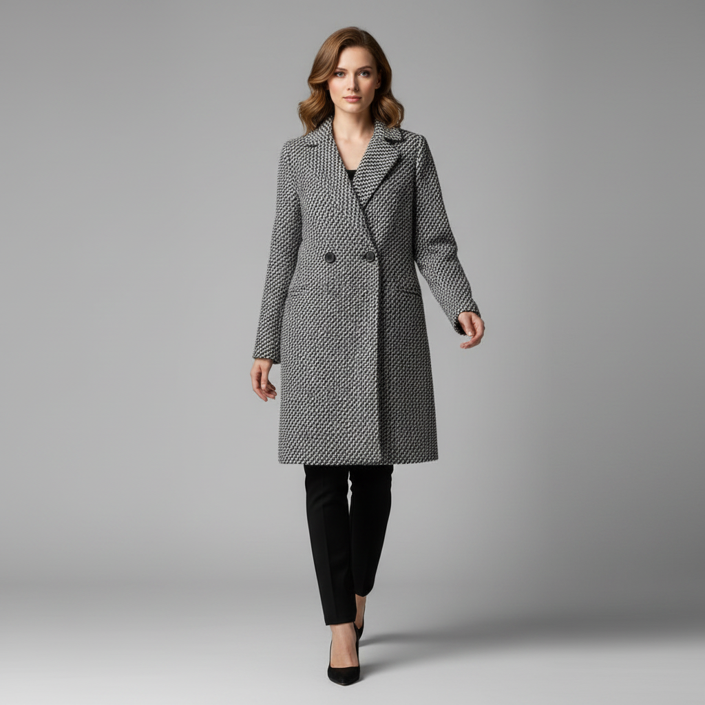 Elegant Long Black Wool Coat | Women's Winter Outerwear