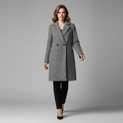 Elegant Long Black Wool Coat | Women's Winter Outerwear