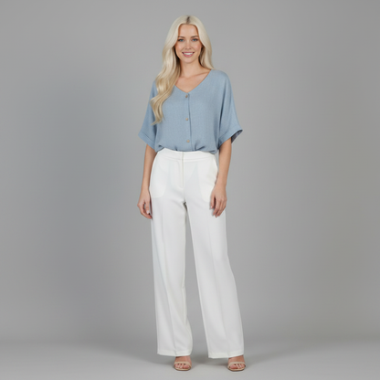 Elegant V-Neck Long Sleeve Blouse | Women's Fashion Top