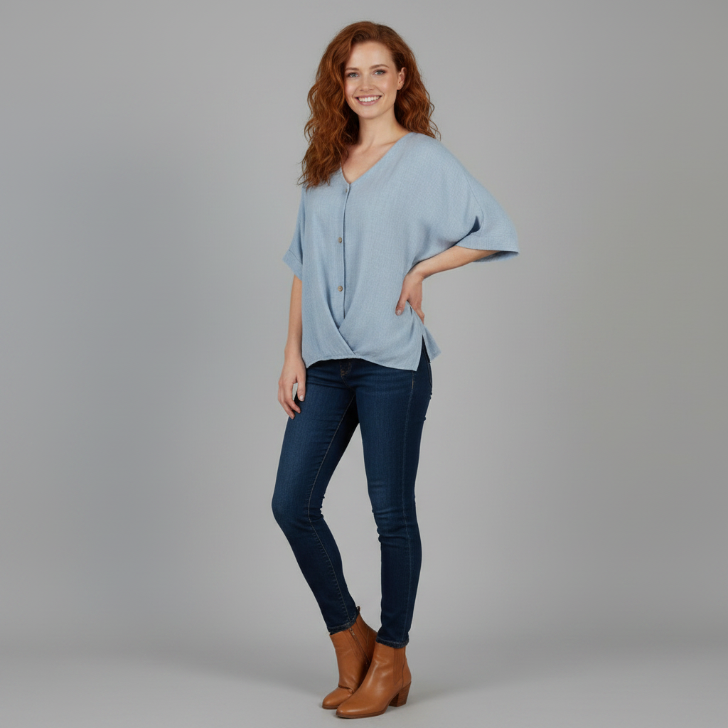 Elegant V-Neck Long Sleeve Blouse | Women's Fashion Top