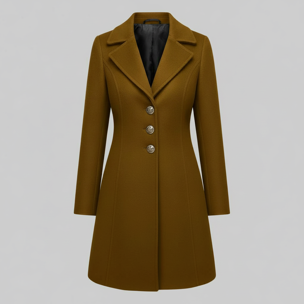 Elegant Wool Coat for Women | Winter Outerwear with Buttons