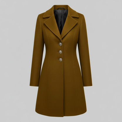 Elegant Wool Coat for Women | Winter Outerwear with Buttons