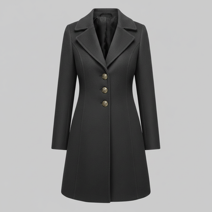 Elegant Wool Coat for Women | Winter Outerwear with Buttons