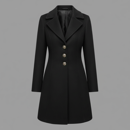 Elegant Wool Coat for Women | Winter Outerwear with Buttons
