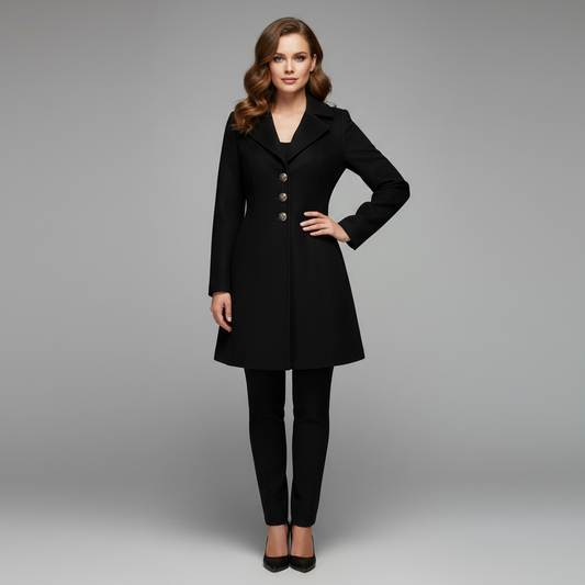 Elegant Wool Coat for Women | Winter Outerwear with Buttons