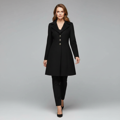Elegant Wool Coat for Women | Winter Outerwear with Buttons