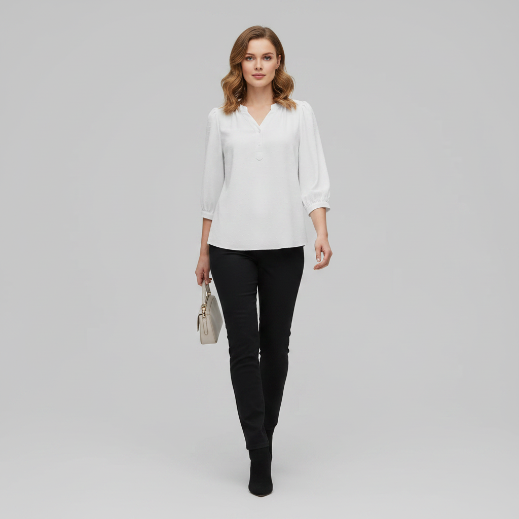 Silk Blouse for Women | Stylish Patchwork Collared Top