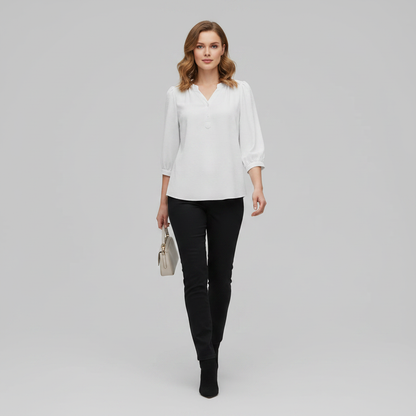 Silk Blouse for Women | Stylish Patchwork Collared Top