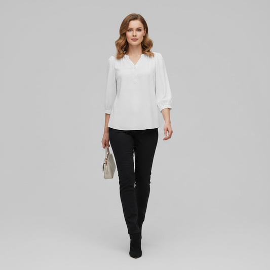 Silk Blouse for Women | Stylish Patchwork Collared Top